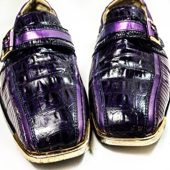 Vintage Hugo Vitelli Purple Passion Monk Dress Shoes Sz 9 main image 9